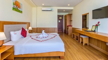 Phòng được trang trí lãng mạn