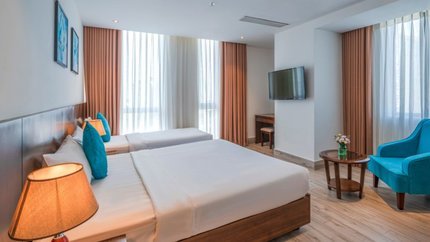 Gam màu trắng xanh mới mẻ cho căn phòng