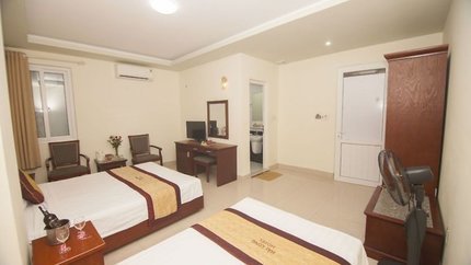 Căn phòng đơn giản nhưng tiện nghi