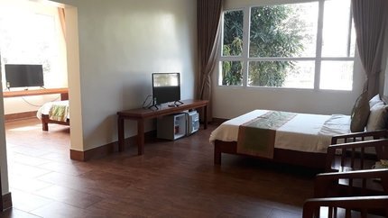 Căn phòng với 2 phòng ngủ thông nhau