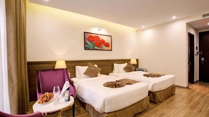 2 giường đơn tại Phòng Superior Garden View