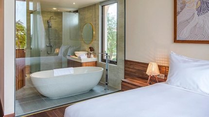 Hạng phòng Deluxe Twin có bồn tắm nằm