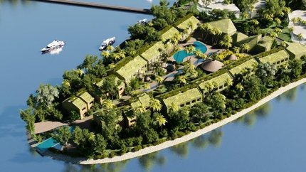 Resort cạnh bên dòng sông Hoài thơ mộng.