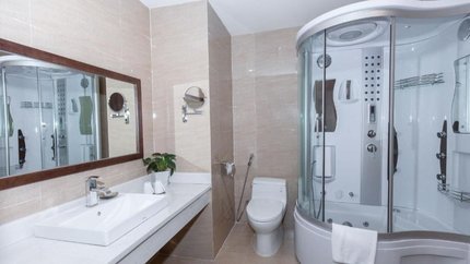 Không gian phòng tắm tron khách sạn Mường Thanh Sapa