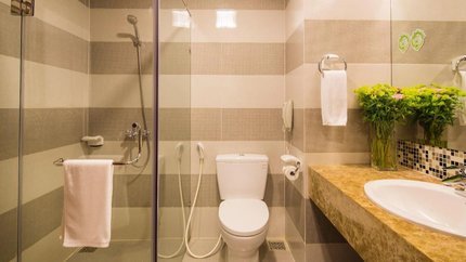 Phòng vệ sinh khép kín với đấy đủ tiện nghi