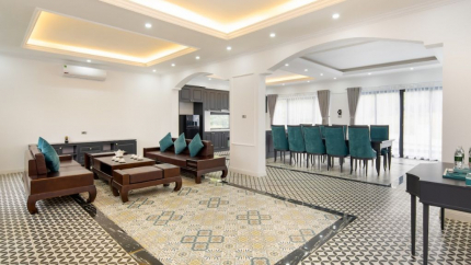 Không gian phòng khách của hạng phòng Villa Hương Việt