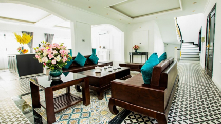 Không gian phòng khách tại hạng phòng Villa Hương Bưởi