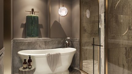 Bồn tắm được trang bị trong phòng