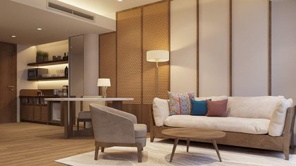 Phòng khách được thiết kế riêng biệt