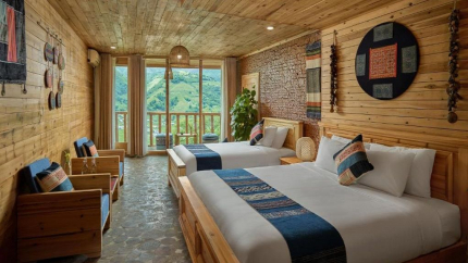 Hạng phòng Deluxe Twin tại Laxsik Ecolodge 3* Sa Pa