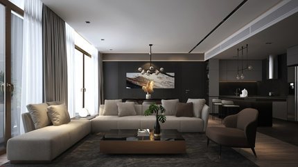 Phòng khách Le Sands Penthouse
