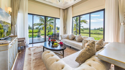 Phòng khách villa 2 Bedroom