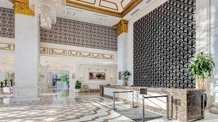 Quầy lễ tân làm thủ tục nhận trả phòng