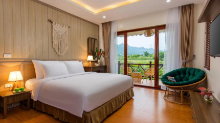 Phòng Premium Bungalow Streamside Tại Eco Garden Resort Mộc Châu