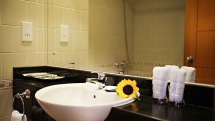 Phòng vệ sinh được chăm chút tỉ mỉ