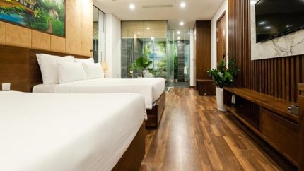 Phòng mang một tông màu ấm cúng