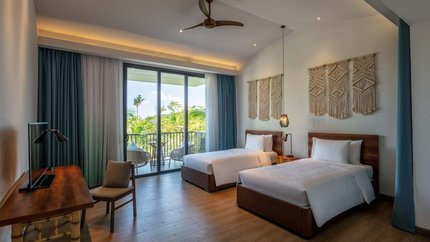 2 giường ngủ với không gian rộng rãi