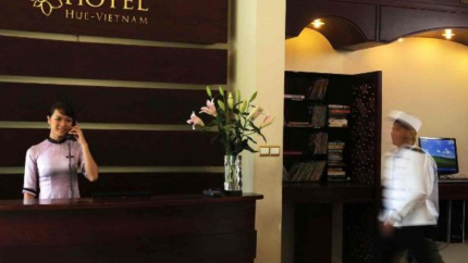 Khu vực lễ tân khách sạn Orchid Huế