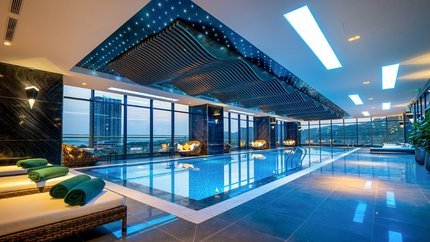 Bể bơi trong nhà sang chảnh