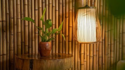 Nội thất phòng được làm từ vật liệu tự nhiên