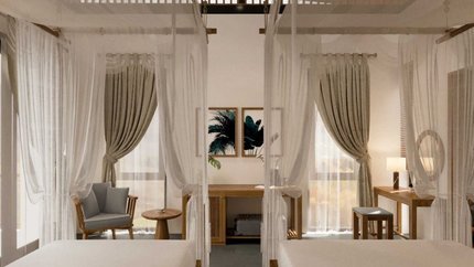 Căn phòng đơn giản nhưng tiện nghi