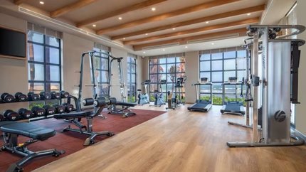 Phòng gym với đầy đủ thiết bị