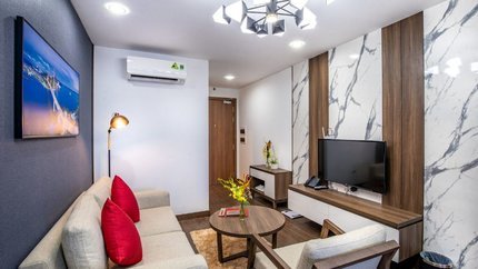 Khu vực phòng khách trong phòng Deluxe