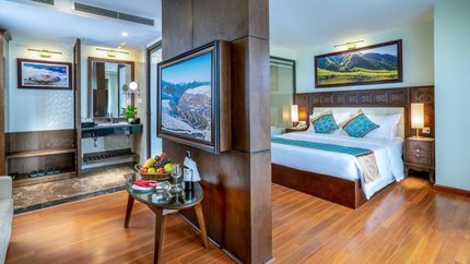 Phòng được thiết kế rộng rãi, có sự liên kết giữa các khu