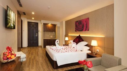 Phòng mang một tông màu ấm cúng