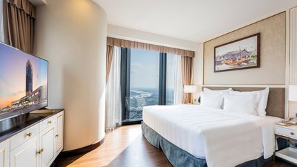 Giường đôi tại phòng Business Panoramic