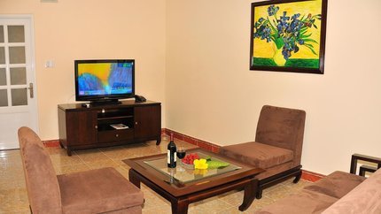 Phòng khách với đầy đủ tiện nghi