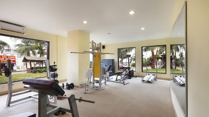 Phòng gym với các thiết bị hiện đại