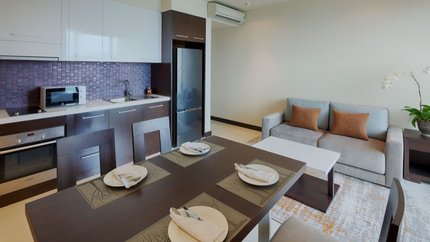 Phòng bếp được thiết kế hiện đại