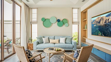 Không gian phòng khách tại villa