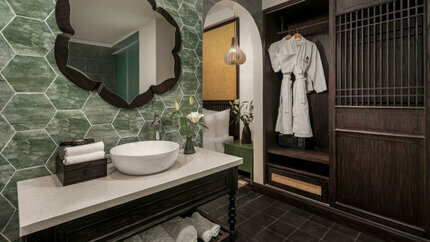 Sàn đá, gam nâu xanh thư giãn