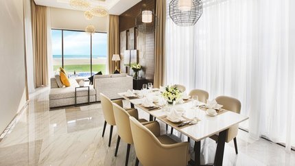 Phòng khách & bếp sang trọng rộng rãi