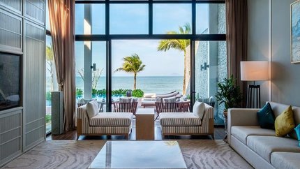 Phòng khách view biển Villa 3 Bedroom