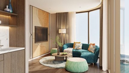 Phòng khách được thiết kế sang trọng