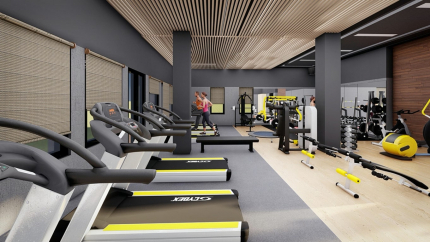 Phòng tập gym với thiết bị hiện đại