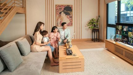 Phòng khách với đầy đủ tiện nghi