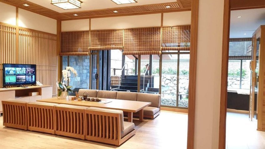 Phòng khách được thiết kế chuẩn Nhật