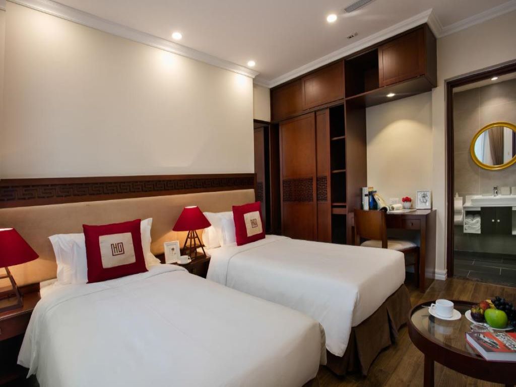 Giường đôi tại phòng Au Coeur Comfort, Căn hộ Au Coeur d’Hanoi