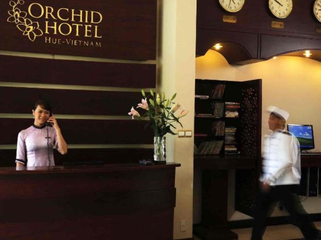 Khu vực lễ tân khách sạn Orchid Huế