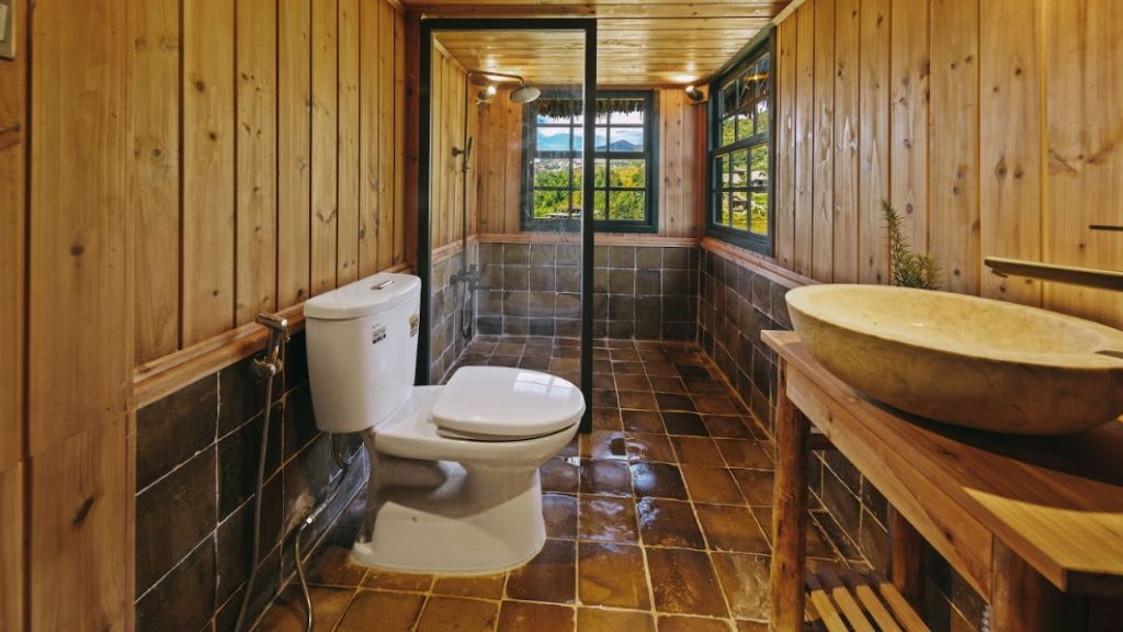 Phòng tắm của Wooden Bungalow