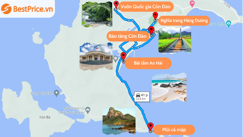 bản đồ du lịch Côn Đảo