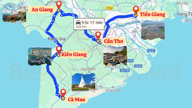 Bản đồ du lịch Miền Tây