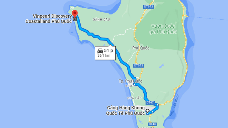 Cách di chuyển đến Vinpearl Discovery Coastalland Phú Quốc