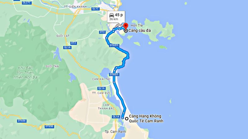 Cách di chuyển từ sân bay Cam Ranh tới cảng cầu đá