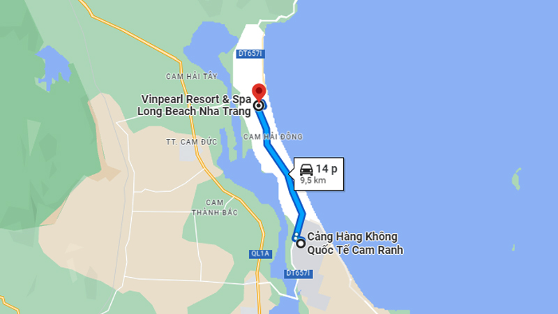 Sân bay Cam Ranh đến Vinpearl Long Beach Nha Trang