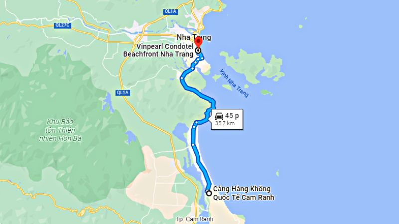 Di chuyển từ sân bay Cam Ranh đến Vinpearl Condotel Beachfront Nha Trang